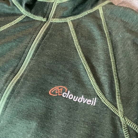 Cloudveil 1/4 Zip Base Layer Shirt Mens S Green Gorpcore Outdoor - Picture 4 of 8